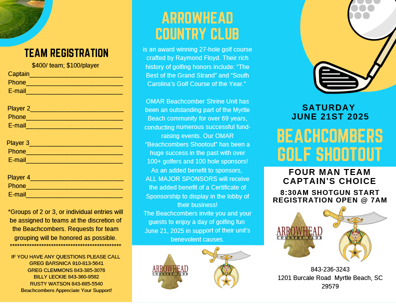 2025 Beachcombers Golf Shootout front